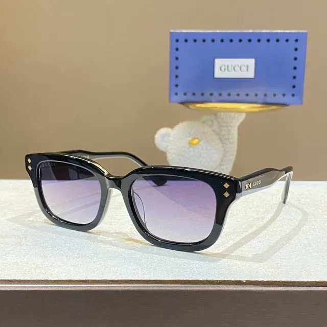 Gucci Screener Glossy Black Gradient Gray Sunglasses 5