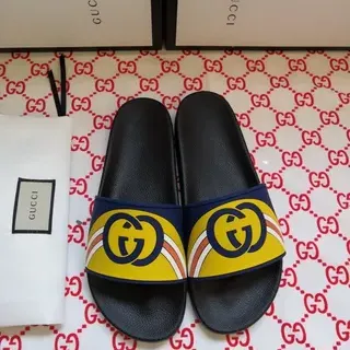 Gucci Screener Interlocking GG पीला नेवी काला जूते
