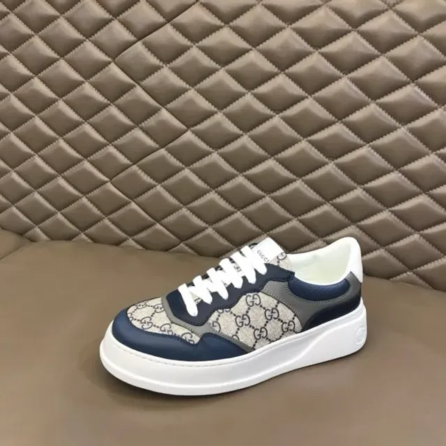 Gucci Screener Navy and Beige GG Monogram Lifestyle Sneakers 6