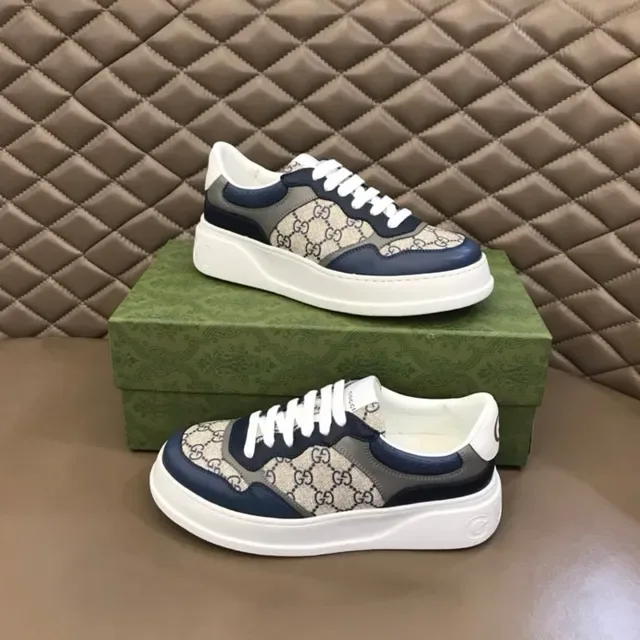 Gucci Screener Navy and Beige GG Monogram Lifestyle Sneakers 8