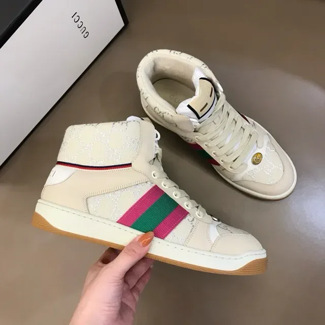Gucci Screener Off-White Web Stripe Lifestyle Sneakers 4