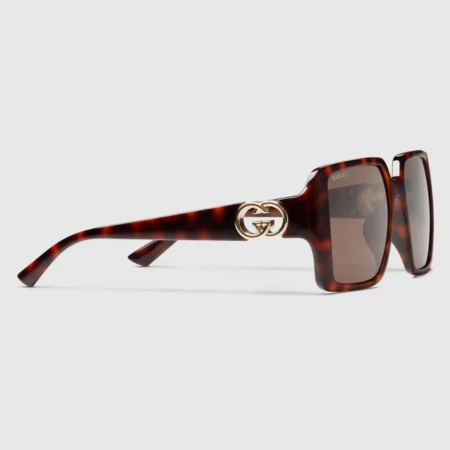 Gucci Screener Oversized Square Tortoiseshell Sunglasses 4