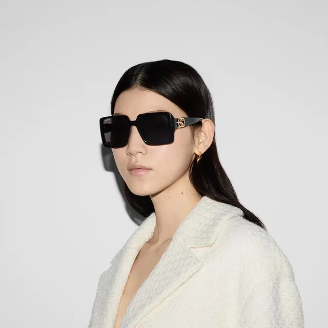 Gucci Screener Oversized Square Tortoiseshell Sunglasses 6