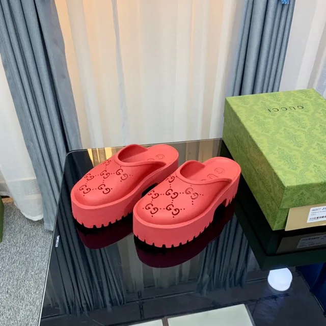 Gucci Screener Pink Platform Slippers 3