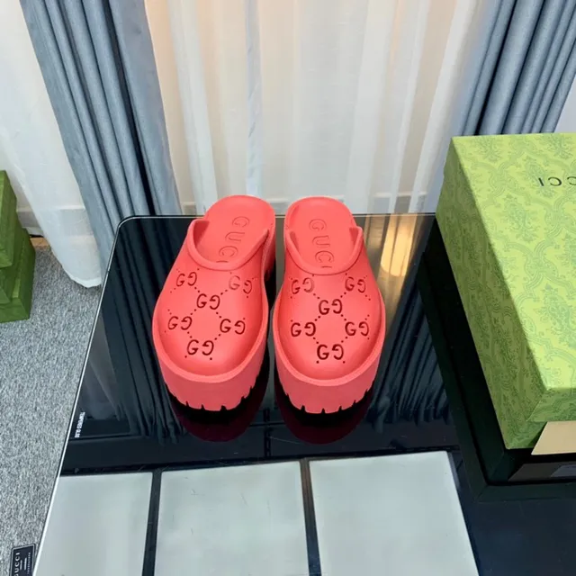 Gucci Screener Pink Platform Slippers 6