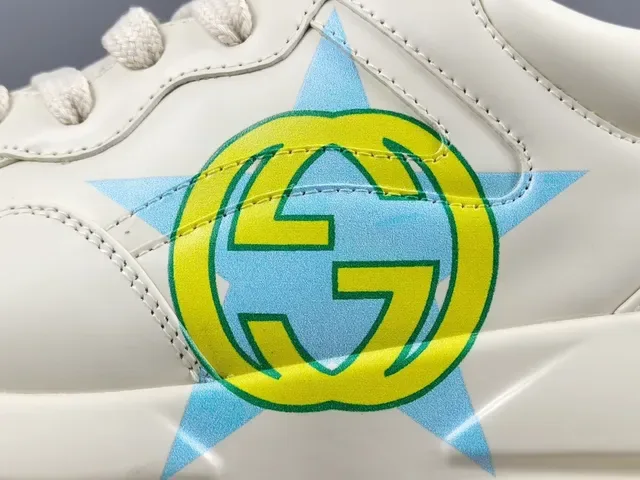 Gucci Screener White Blue Chunky Sole Graphic Side Logo Lifestyle Sneakers 8