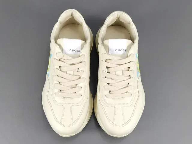 Gucci Screener White Blue Chunky Sole Graphic Side Logo Lifestyle Sneakers 16