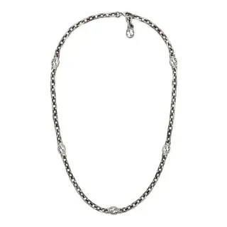Collier Gucci chaîne curb chunky avec motifs G interlocking en argent
