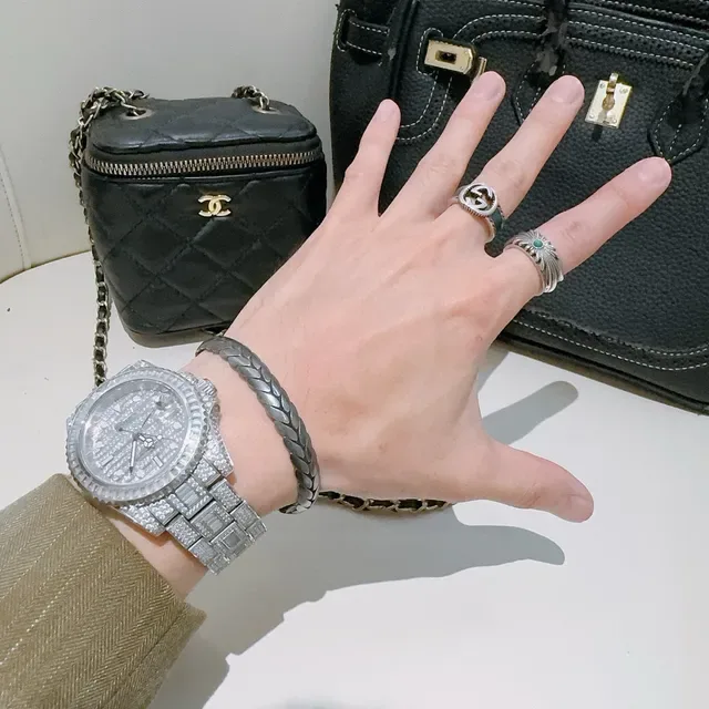 Gucci Silver Green Braided Scale Texture Cuff Silhouette Bracelet 8