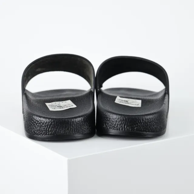 Gucci Slide Black Multicolor Molded Rubber Sole Web Stripe Strap Slippers 8