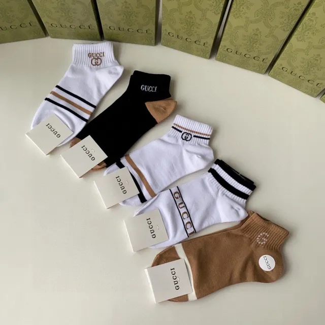 Gucci Striped Logo Ankle Socks 4
