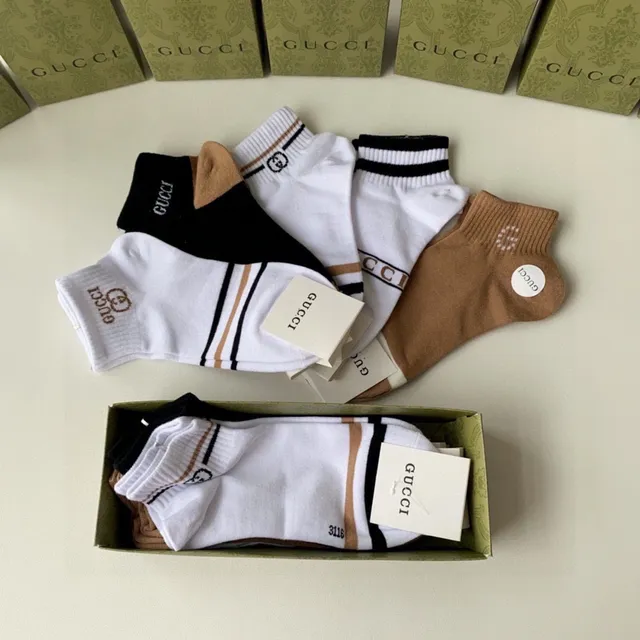 Gucci Striped Logo Ankle Socks 7