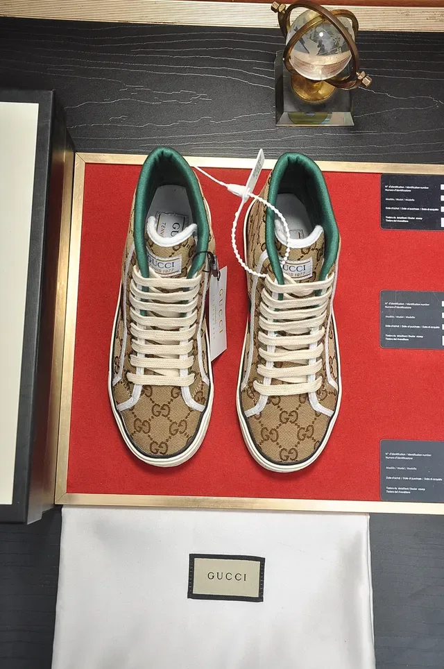 Gucci Tennis 1977 Beige GG Monogram High-Top Lifestyle Sneakers 8