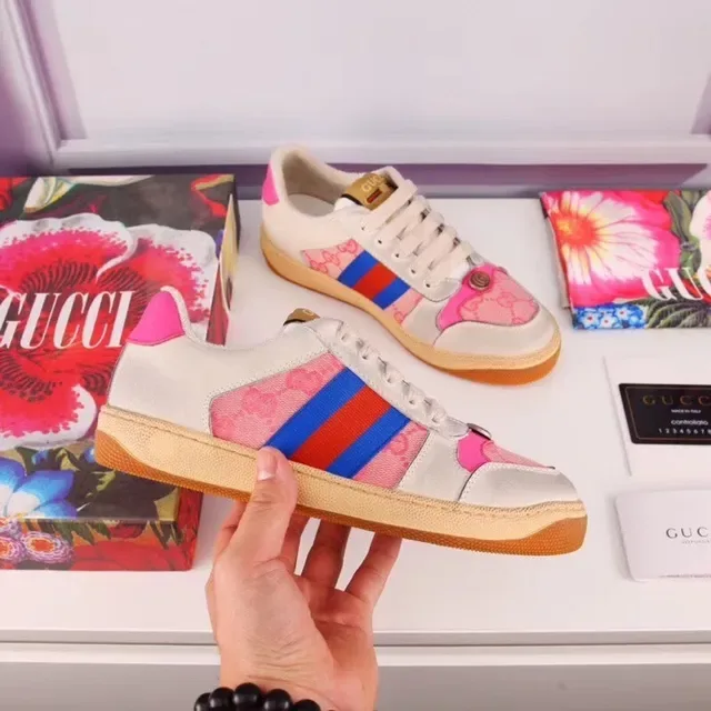 Gucci Tennis 1977 beige rose rouge bleu Web Stripe chaussures lifestyle 6