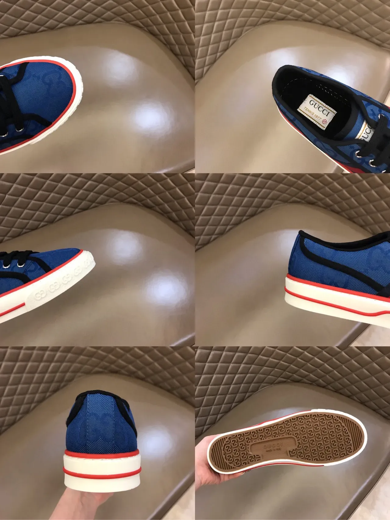 Gucci Tennis 1977 Bleu GG Monogram Web Stripe Lifestyle Sneakers 2