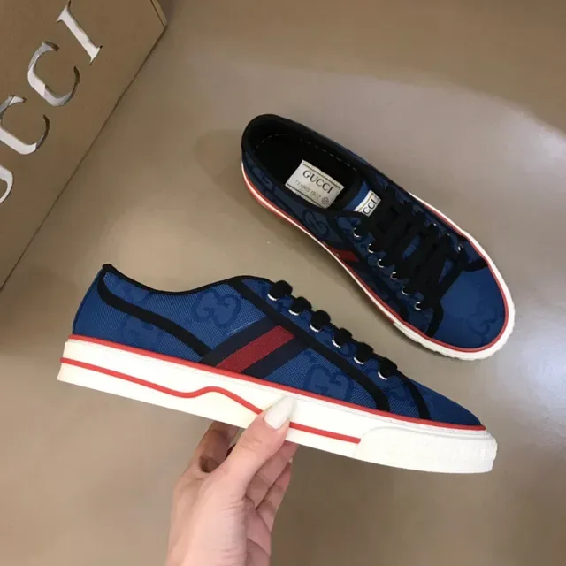Gucci Tennis 1977 Bleu GG Monogram Web Stripe Lifestyle Sneakers 7