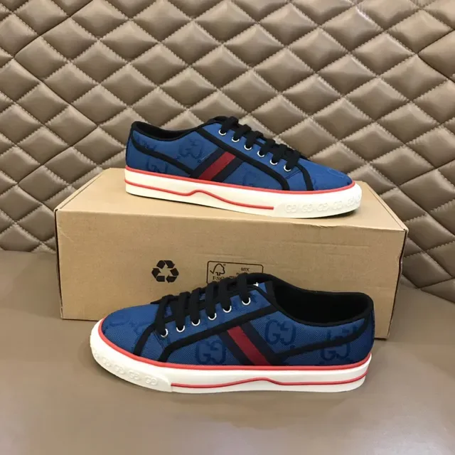 Gucci Tennis 1977 Bleu GG Monogram Web Stripe Lifestyle Sneakers 8