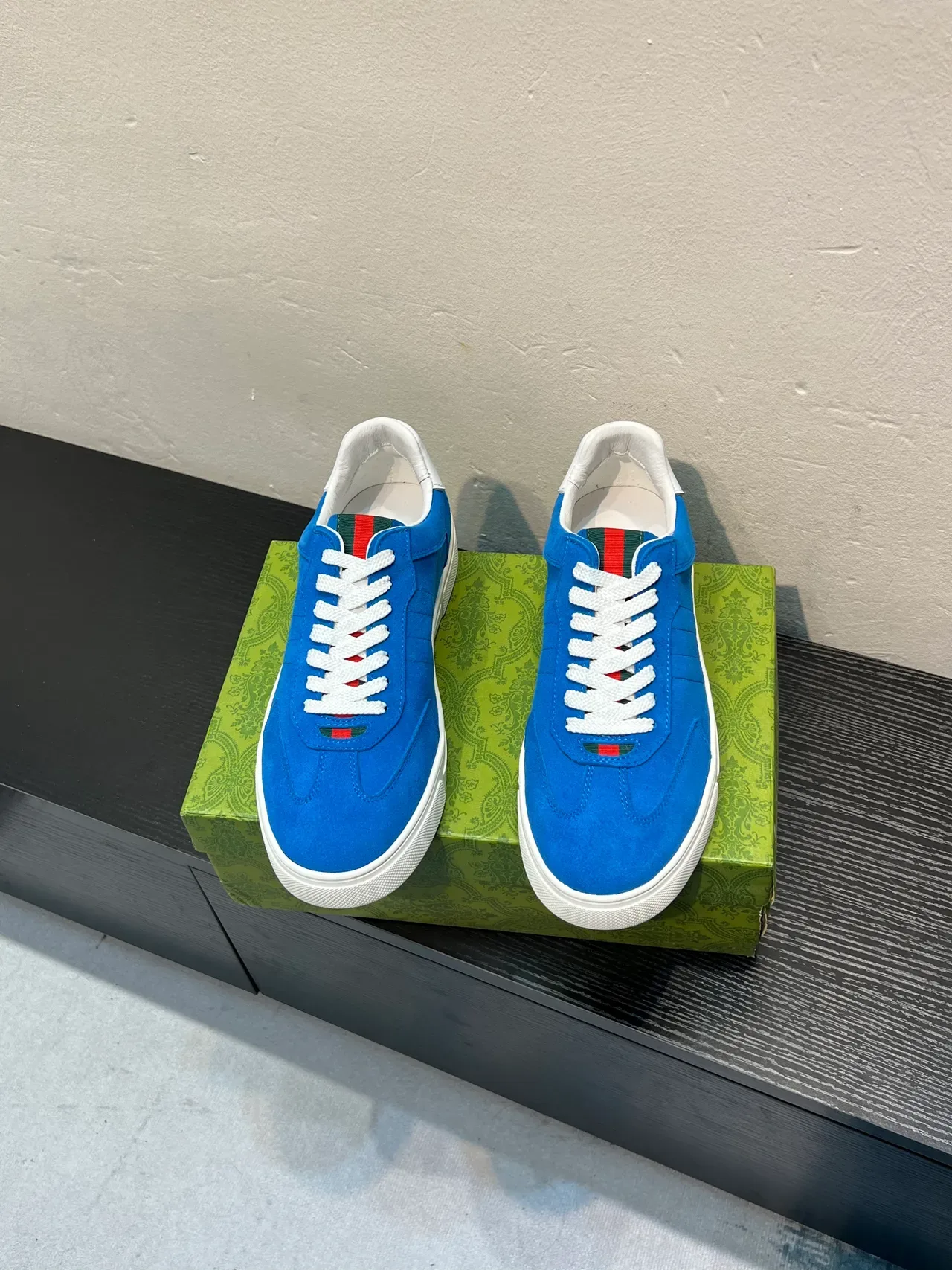 Gucci Tennis 1977 Blue Suede Lifestyle Sneakers 2
