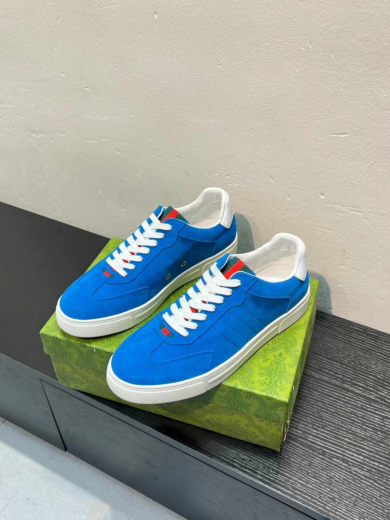 Gucci Tennis 1977 Blue Suede Lifestyle Sneakers 3
