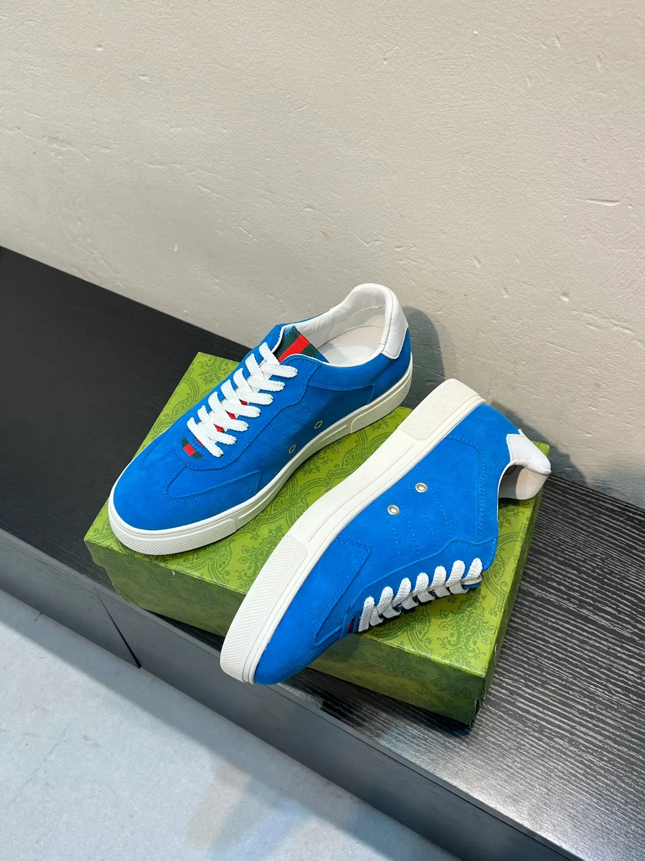 Gucci Tennis 1977 Blue Suede Lifestyle Sneakers 4