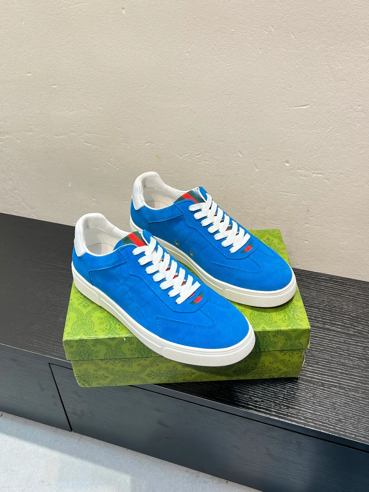 Gucci Tennis 1977 Blue Suede Lifestyle Sneakers 5