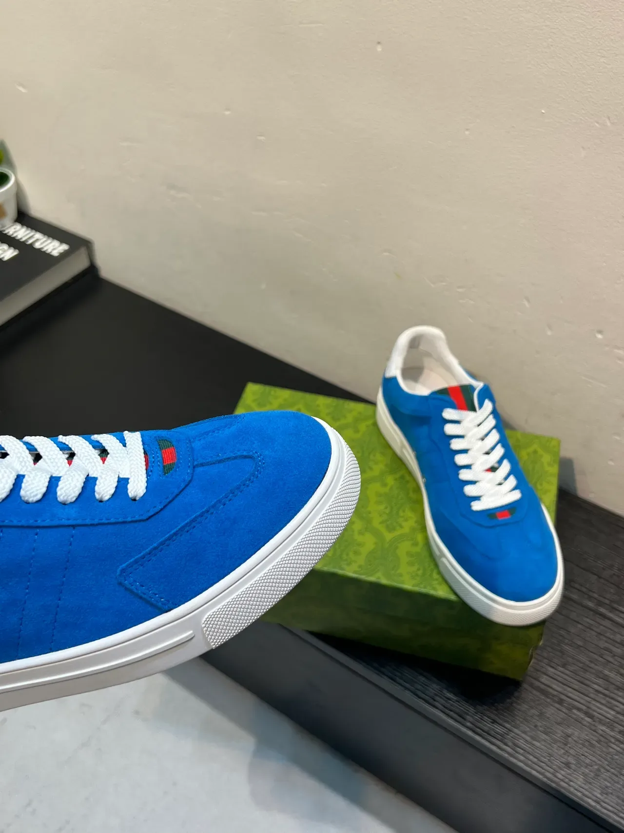 Gucci Tennis 1977 Blue Suede Lifestyle Sneakers 8