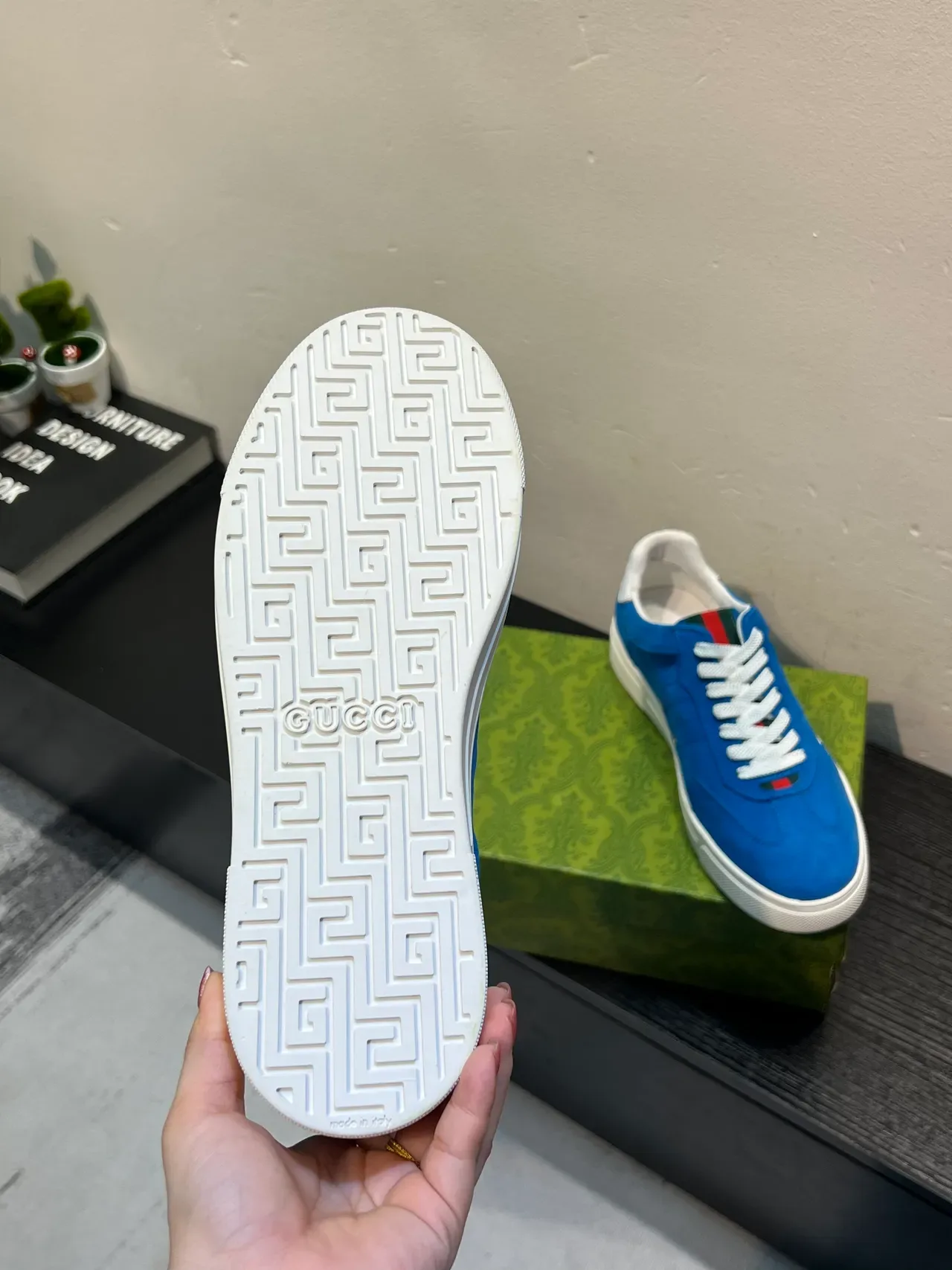 Gucci Tennis 1977 Blue Suede Lifestyle Sneakers 9