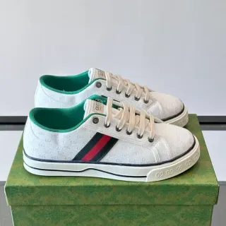Gucci Tennis 1977 Off-White Green Red Web Lifestyle Sneakers