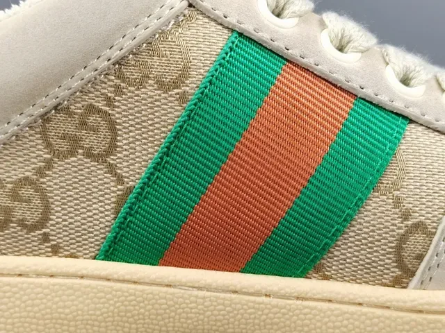 Gucci Tennis 1977 Off-White Green Red Web Lifestyle Sneakers 11