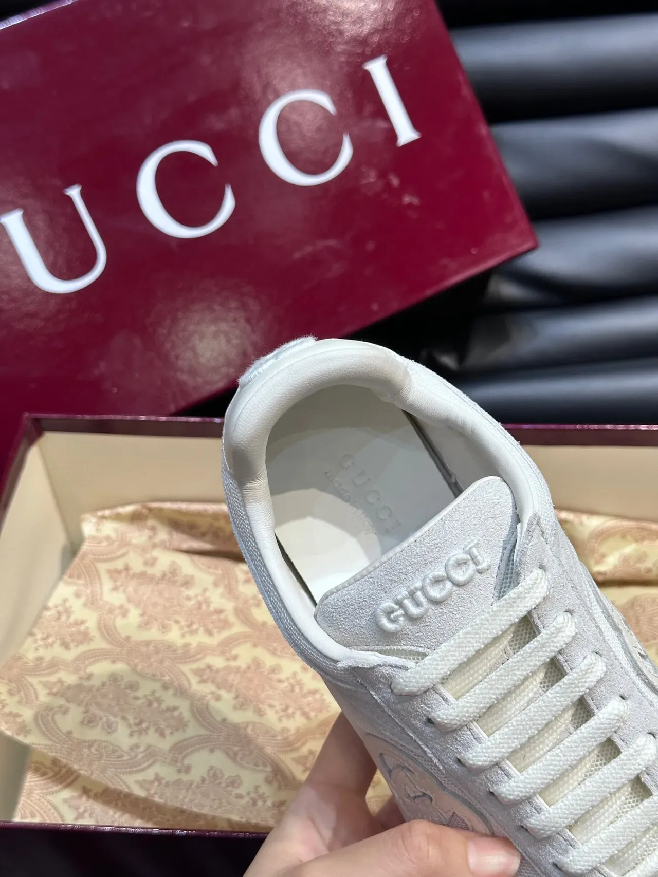 Gucci Tennis 1977 Off-White Suede-Mesh Lifestyle Sneakers 6