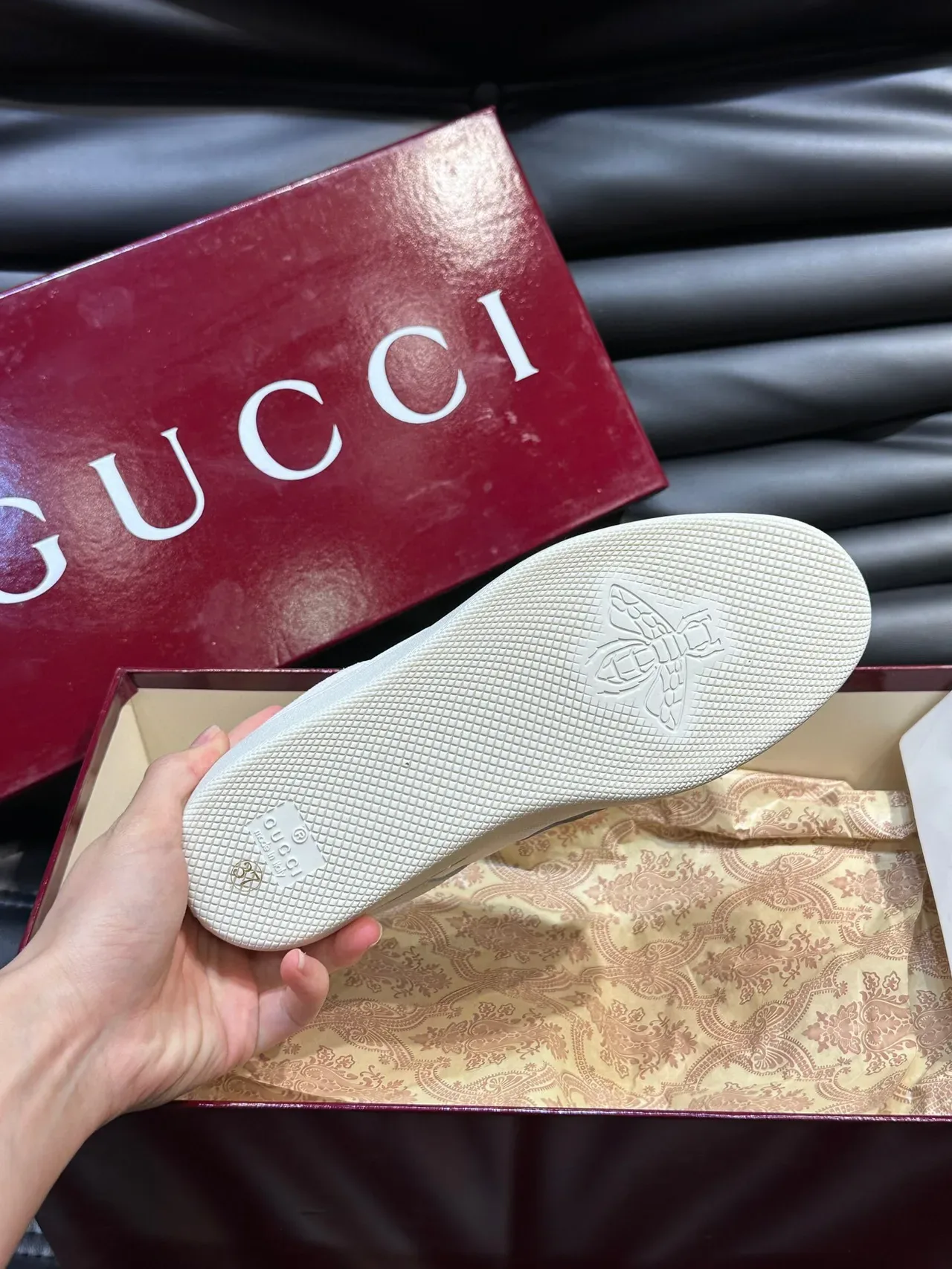 Gucci Tennis 1977 Off-White Suede-Mesh Lifestyle Sneakers 9
