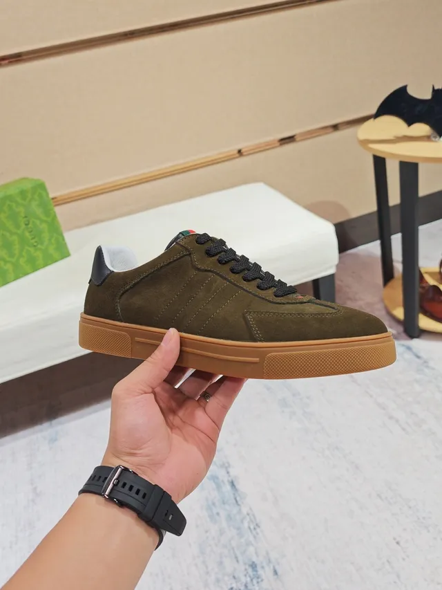 Gucci Tennis 1977 Olive Green Suede Lifestyle Sneakers 3