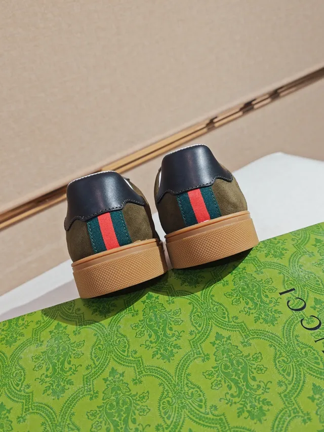 Gucci Tennis 1977 Olive Green Suede Lifestyle Sneakers 5