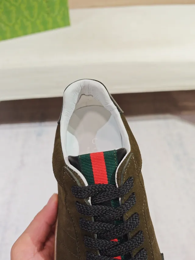 Gucci Tennis 1977 Olive Green Suede Lifestyle Sneakers 6