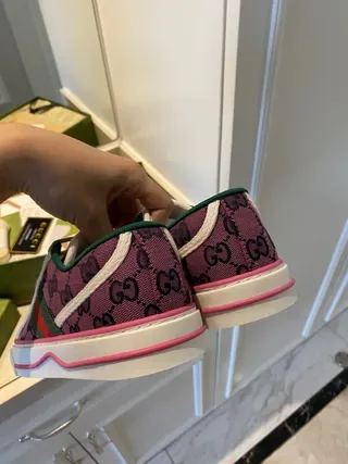 Gucci Tennis 1977 Purple GG Monogram Web Stripe Lifestyle Sneakers 3