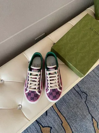 Gucci Tennis 1977 Purple GG Monogram Web Stripe Lifestyle Sneakers 9