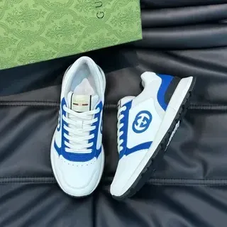 Gucci Tennis 1977 White and Blue Lifestyle Sneakers