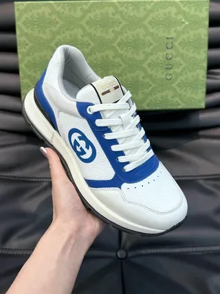 Gucci Tennis 1977 White and Blue Lifestyle Sneakers 2