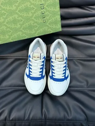 Gucci Tennis 1977 White and Blue Lifestyle Sneakers 8