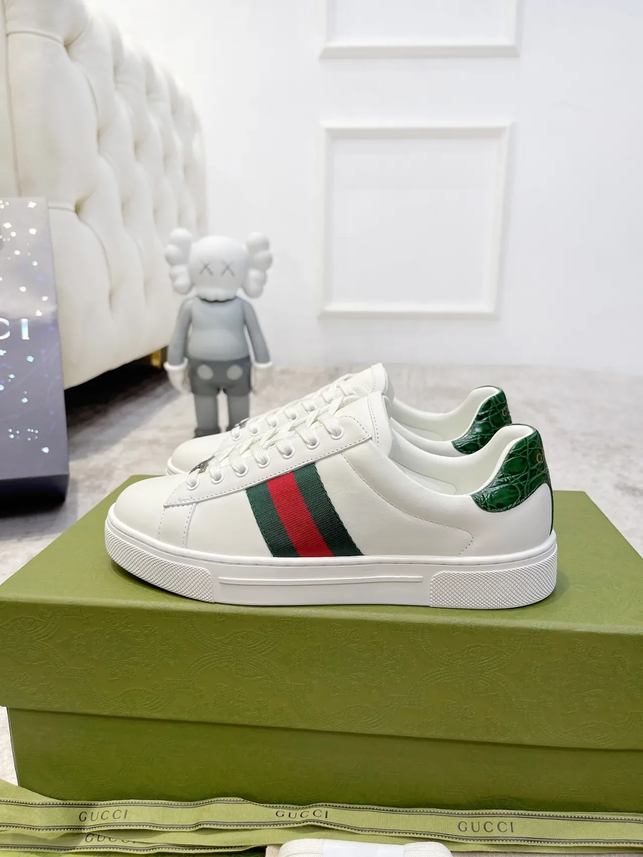 Gucci Tennis 1977 blanc vert rouge Web sneakers lifestyle 4