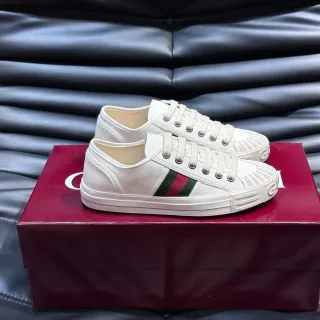 Gucci Tennis 1977 White Red Green Web Stripe Lifestyle Sneakers