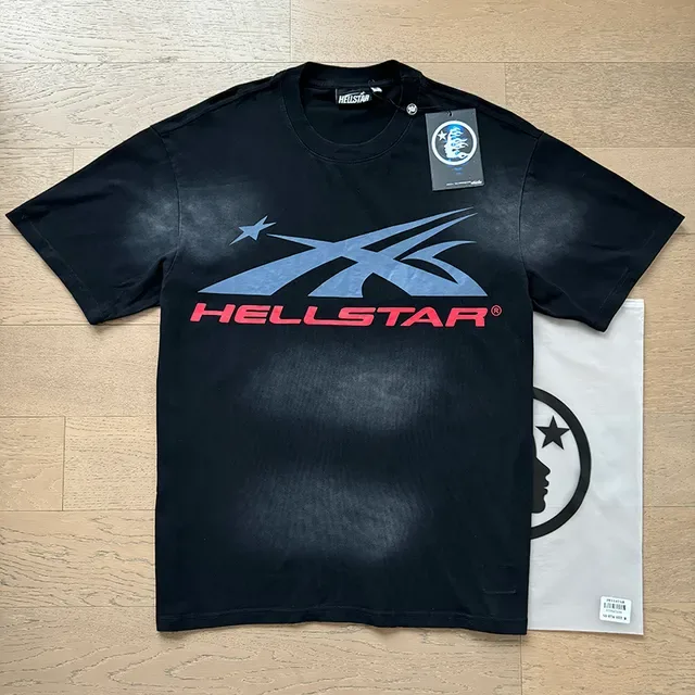 Hellstar Chándal Negro Acid Wash Gráfico de Llama 4