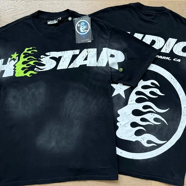 Hellstar Flame Graphic Washed Black T-Shirt 3