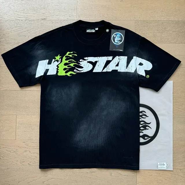 Hellstar Flame Graphic Washed Black T-Shirt 4