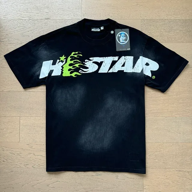 Hellstar Flame Graphic Washed Black T-Shirt 5