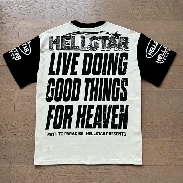 Hellstar Gas Mask Graphic Print Off-White T-Shirt 7