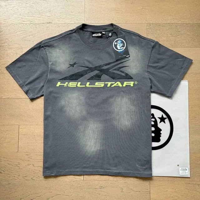 Hellstar Graphic Print Oversized Distressed Gray T-Shirt 8