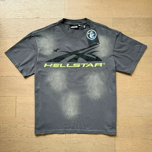 Hellstar Graphic Print Oversized Distressed Gray T-Shirt 9