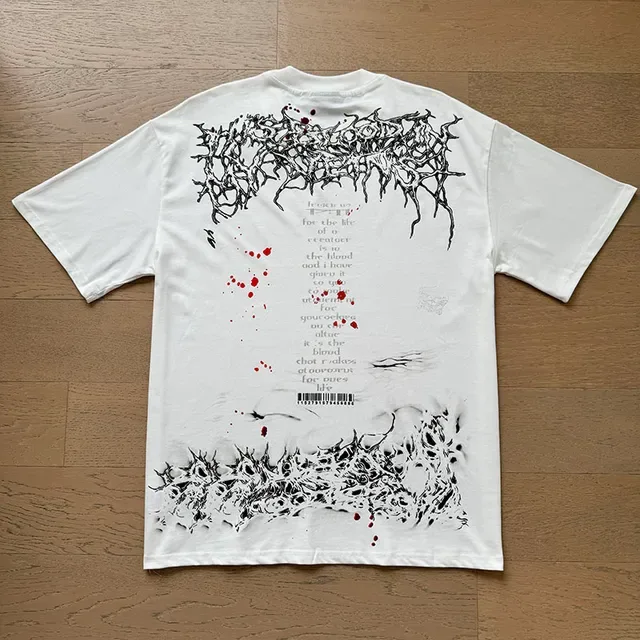 Hellstar Graphic-Print Splatter Effect Double-Sided T-Shirt 4