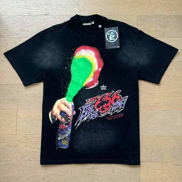 Hellstar Graphic-Print Spray-Paint Aesthetic T-Shirt 2